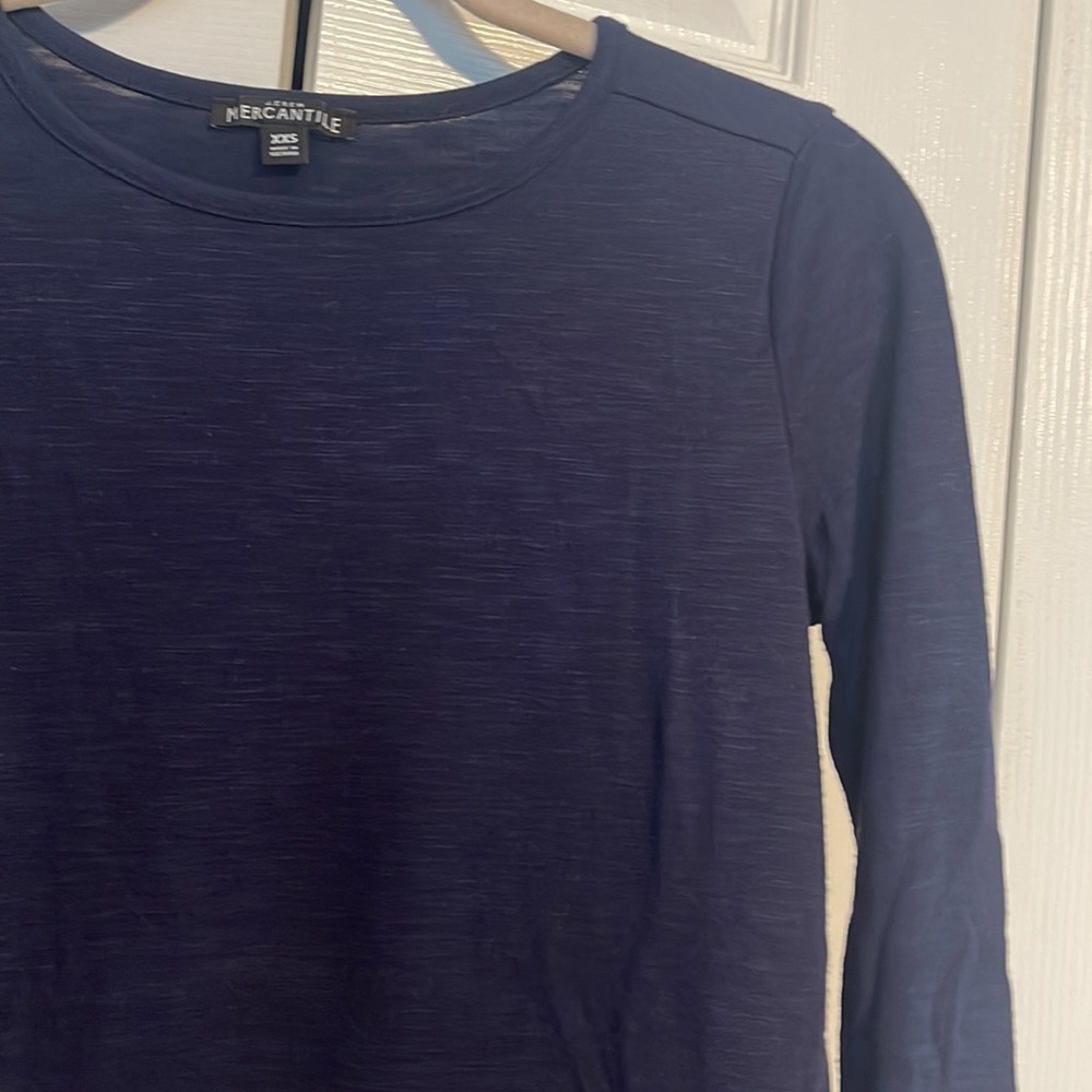 J Crew Mercantile long sleeve shirt in navy size XXS NWOT - Picture 4 of 7